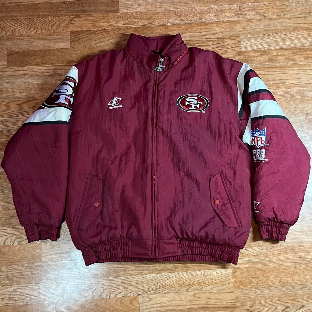 Vintage‎ Logo Athletics San Francisco 49ers Full Zip Puffer Jacket Men’s Sz XL